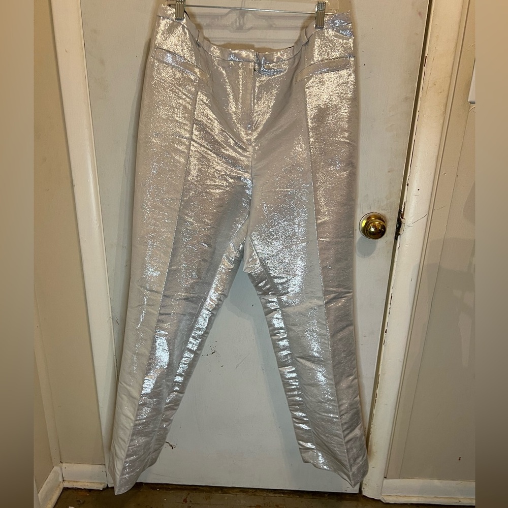 Paco Rabanne x H&M Plus Size Silver Glam Retro Disco Trouser Pants Slacks